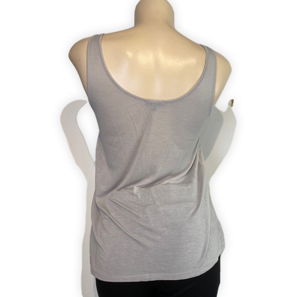 Gray Embellished Tank Top with Silver Sequins in a Zig Zag Pattern• Size S - Picture 5 of 7
